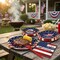 100PCS 250th Anniversary Patriotic Tableware Set for 25 Guests – Red, White & Blue Disposable Plates, Napkins & Forks for 2026 Independence Day, Memorial Day & Military Celebrations (USA-Themed Decor)